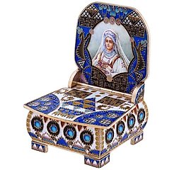 俄罗斯84品质镀金和珐琅的盐罐宝座