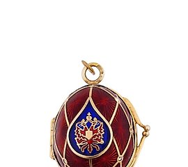 俄罗斯银质珐琅镀金吊坠-蛋形