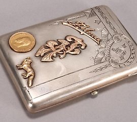Russian Silver Cigarette Case.