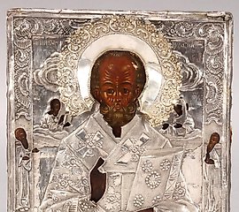 Russian Silver and Enamel Icon