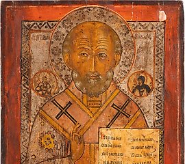 AN ICON SHOWING ST. NICHOLAS OF MYRA Russian,...