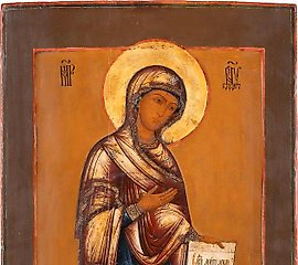 AN ICON SHOWING THE MOTHER OF GOD FROM A DEISIS...