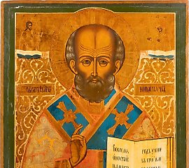 A LARGE ICON SHOWING ST. NICHOLAS OF MYRA Russian, 2nd half