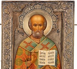 尼古拉二世，俄罗斯沙皇祝福的圣像：非常美丽的图像