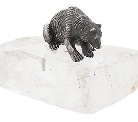 俄罗斯纯银熊雕像