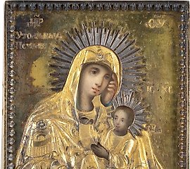 精美的小型圣像，描绘了圣母玛利亚“安慰我的忧伤”。