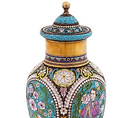 大型俄罗斯镀金银茶壶84品质