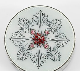 Round enamel decorative box