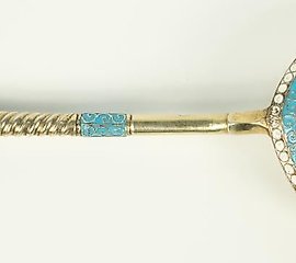 银制勺子，用于果酱/蜂蜜。