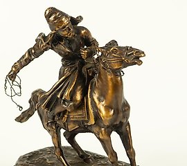 卡尔梅克人骑马雕塑。
