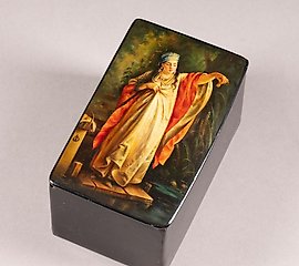 漆包纸盒子"池塘边的贵妇人"