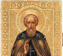 小型圣像，描绘圣塞尔吉·拉多涅日斯基