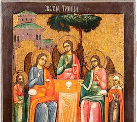 大型的图标，描绘了新约三位一体...