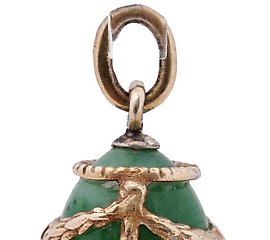 俄罗斯银饰，带有玉石蛋和蛇。