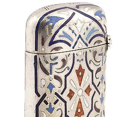 皇家俄罗斯银质珐琅打火机座