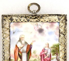 俄罗斯菲尼特（Finift）圣像“圣阿波利那里乌斯和圣爱”