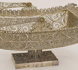 Russian silver tracery candy bowl. - Russia, Moscow, 19th century...