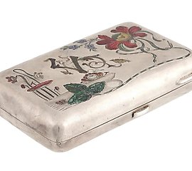 皇家俄罗斯银质珐琅烟盒