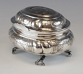 RARE ANTIQUE 18TH C RUSSIAN SILVER BOX 1766