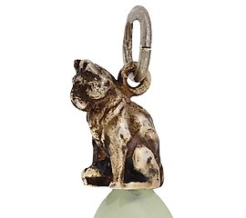 IMPERIAL RUSSIAN SILVER JADE ELEPHANT EGG PENDANT