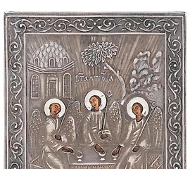 俄罗斯风格的圣三一银贴图像