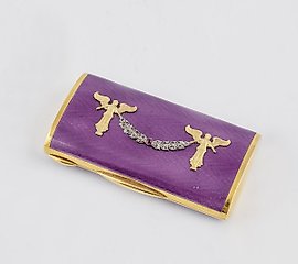 Opal flacon with guilloche enamel