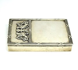 19th C. Antique Russian Imperial Niello Sterling Silver Cigarette Case