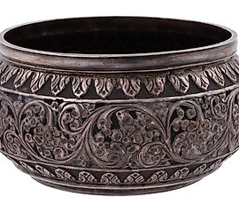 古董俄罗斯犹太手工雕刻的银水杯