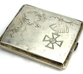 古董俄罗斯帝国银烟盒