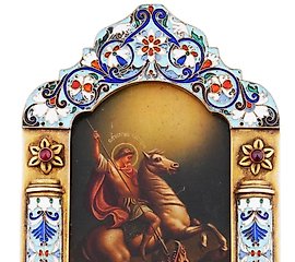 俄罗斯的银质和珐琅瓷圣弗拉基米尔像