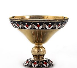20th century Russian silver bowl with enamel and gilding.