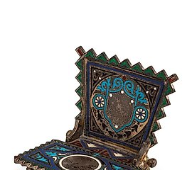 萨列拉的银制和珐琅宝座，莫斯科，1887年，大师伊·P·赫列布尼科夫