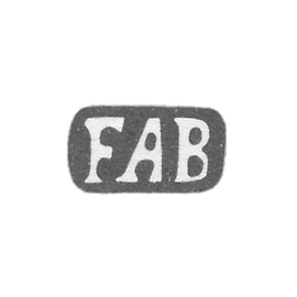 Claymo Master Brown Friedrich Anton-Riga initials "FAB"