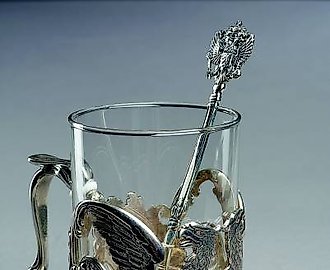 Серебряный подстаканник Орел Мастерская-студия «Межов»