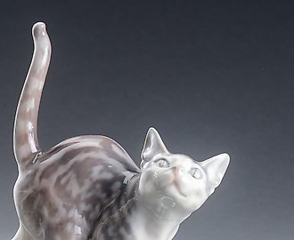Фарфоровая статуэтка Кошка, Dahl-Jensen, 20 век.