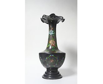 Китайская Ваза. Серебро, горячая эмаль (техника Даши). Китай, Пекин (северный), XIX век