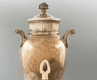 Бульотка в стиле ампир, Puiforcat, Франция, Париж, ХIХ век, серебро, костяные вставки