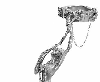 Подставка под бутылку вина из серебра