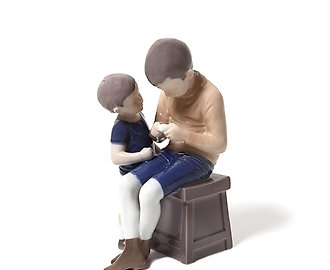 Фарфоровая фигура (статуэтка) "Том и Вилли (два мальчика, два брата). Дания, г. Копенгаген, Bing & Grondahl