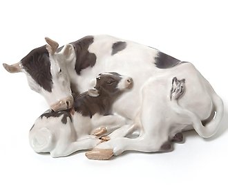 Cow with calf. Denmark, Copenhagen, Royal Copenhagen.