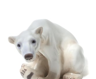 Сидящий полярный белый медведь. Дания, г. Копенгаген, Bing & Grondahl, 1915г.