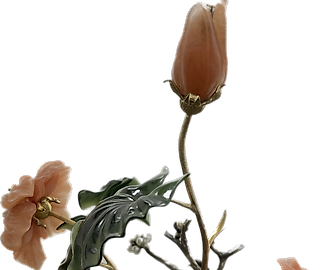 Ювелирная композиция "Икебана" из драгоценных металлов и камней Автор работы Светлана Седых