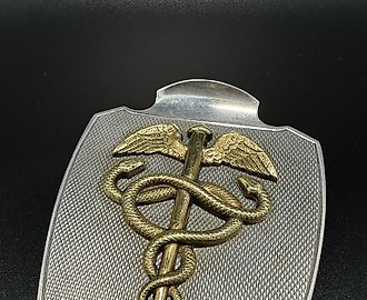 Зажим для бумаг (пресс-папье) с символом медицины, Hermès (Гермес), Франция, 244 гр, 950 пр, 10 х 7,5 см