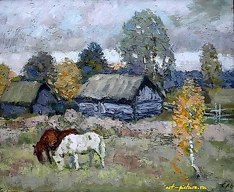 Сарайчики. Холст, масло. 45 х 55 см