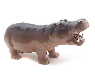 Porcelain figure "Hippopotamus". Royal Copenhagen