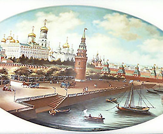 Фарфоровый пласт "Москва на реке" Weimar Германия