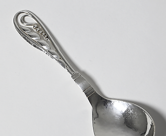 Сервировочная ложка, Georg Jensen, 38 гр, 830 пр, 15,3 см