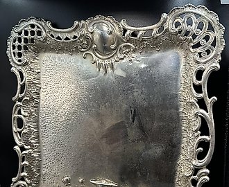 Эдуард Фридманн Венский чеканный серебряный поднос