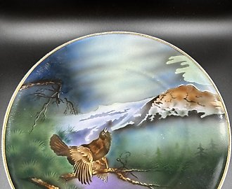 Декоративное блюдо - "Глухарь" М.С.Кузнецов 1890-ые г.г.