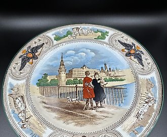 老式俄罗斯瓷盘 Wedgwood，手工绘制